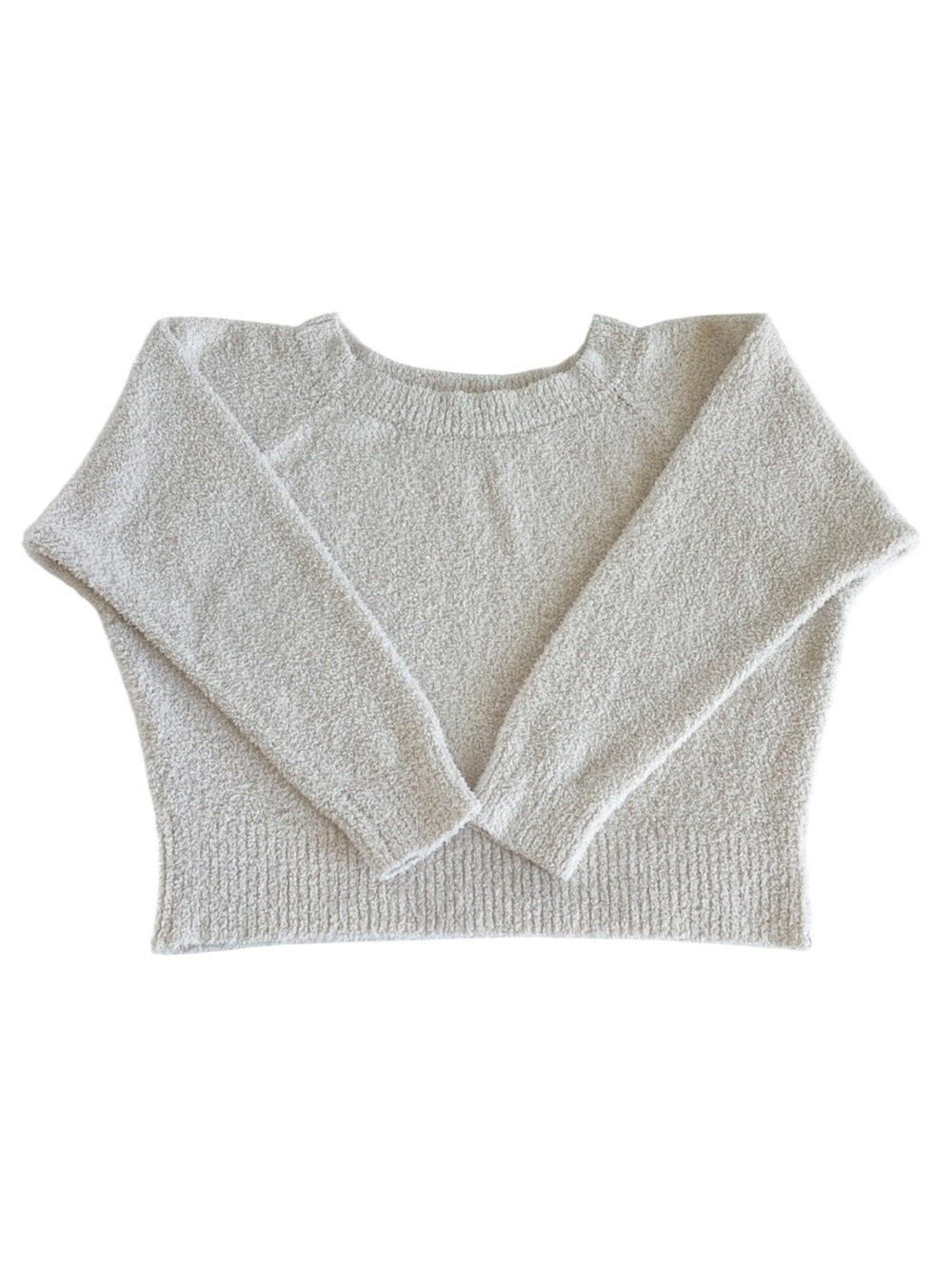 Victoria’s Secret Fuzzy Cropped Sweater | Cream | Size S | Gently Used